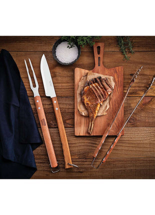 Tramontina Wooden Handle 3 Pcs. Barbecue Tool Set - Tramontina Store UK