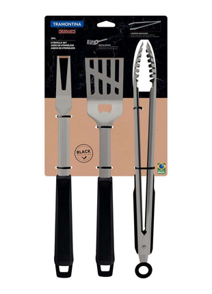 Tramontina Black Collection 3 Pcs. Barbecue Tool Set - Tramontina Store UK