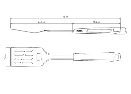 Tramontina Black Collection 3 Pcs. Barbecue Tools Set