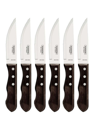 Tramontina Dishwasher-safe Wooden Handle 6 Pcs. Jumbo Steak Knife Set - Tramontina Store UK