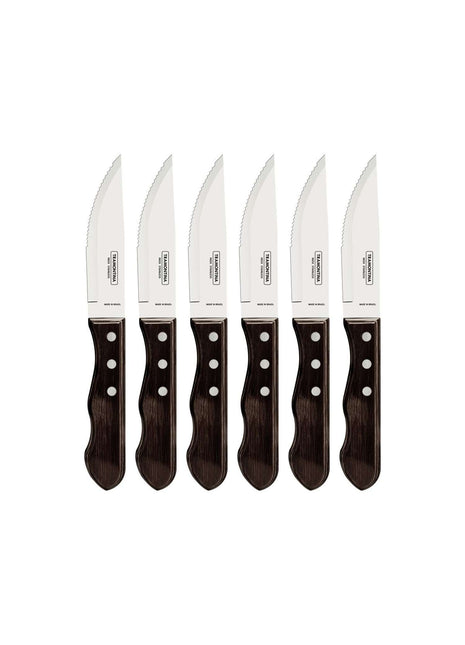 Tramontina Dishwasher-safe Wooden Handle 6 Pcs. Jumbo Steak Knife Set - Tramontina Store UK