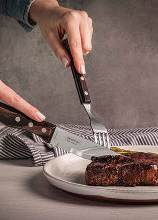 Tramontina Dishwasher-safe Wooden Handle 6 Pcs. Jumbo Steak Knife Set - Tramontina Store UK