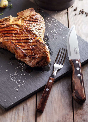 Tramontina Dishwasher-safe Wooden Handle 6 Pcs. Jumbo Steak Knife Set - Tramontina Store UK