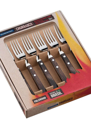 Tramontina Dishwasher-safe Wooden Handle 6 Pcs. Jumbo Fork Set - Tramontina Store UK
