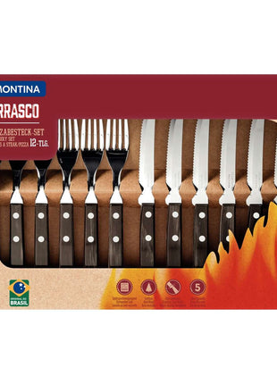 Tramontina Dishwasher-safe Wooden Handle 12 Pcs. Cutlery Set - Tramontina Store UK