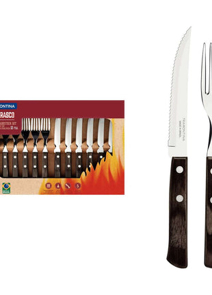 Tramontina Dishwasher-safe Wooden Handle 12 Pcs. Cutlery Set - Tramontina Store UK
