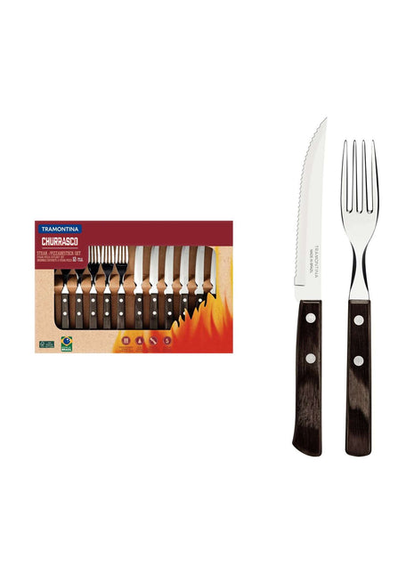 Tramontina Dishwasher-safe Wooden Handle 12 Pcs. Cutlery Set - Tramontina Store UK