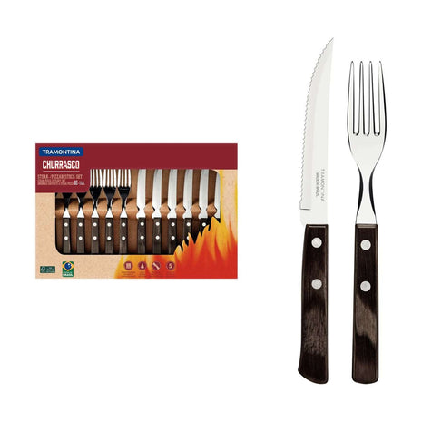 Tramontina Dishwasher-safe Wooden Handle 12 Pcs. Cutlery Set - Tramontina Store UK