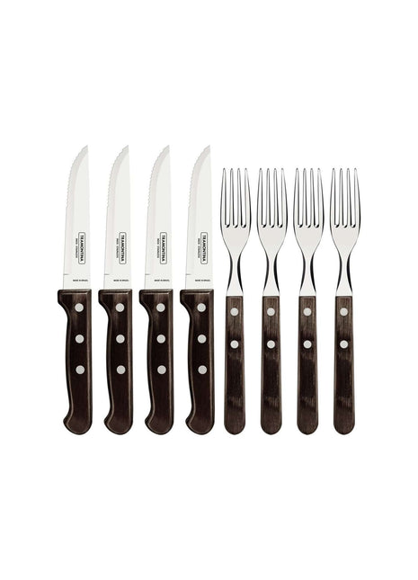 Tramontina Dishwasher-safe Wooden Handle 8 Pcs. Gaucho Cutlery Set - Tramontina Store UK
