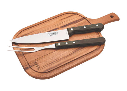Tramontina Dishwasher-safe Wooden Handle 3 Pcs. Carving Set