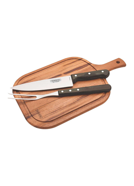 Tramontina Dishwasher-safe Wooden Handle 3 Pcs. Carving Set - Tramontina Store UK