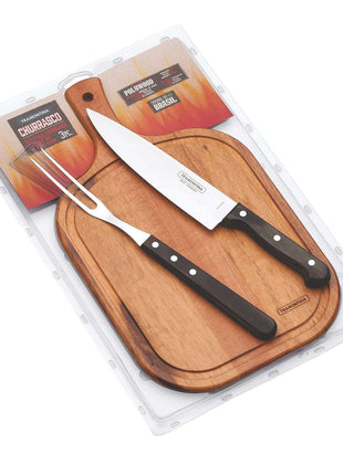 Tramontina Dishwasher-safe Wooden Handle 3 Pcs. Carving Set - Tramontina Store UK