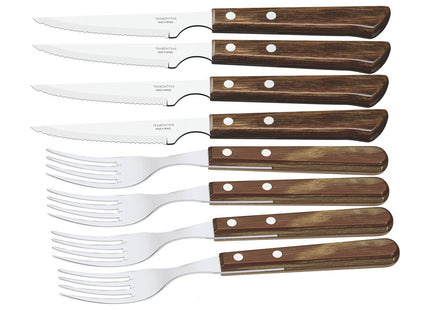 Dishwasher-safe Wooden Handle 8 Pcs. Cutlery Set in Wooden Box