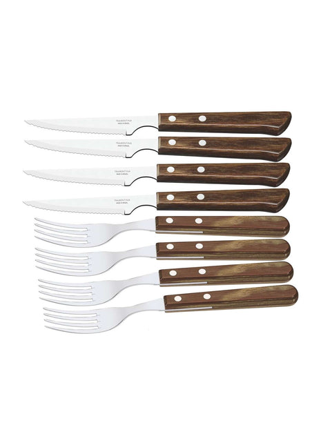 Tramontina Dishwasher-safe Wooden Handle 8 Pcs. Cutlery Set in Wooden Box - Tramontina Store UK