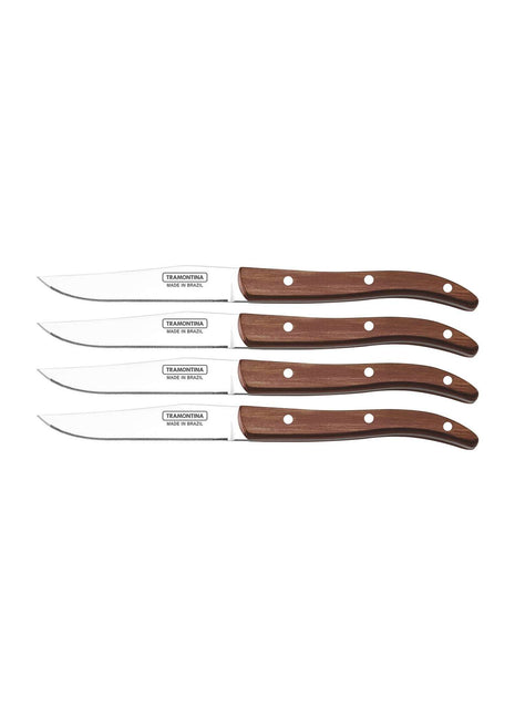 Tramontina Dishwasher-safe Wooden Handle 4 Pcs. Steak Knife Set in Wooden Box - Tramontina Store UK