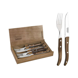 Tramontina Dishwasher-safe Wooden Handle 4 Pcs. Cutlery Set in Wooden Box