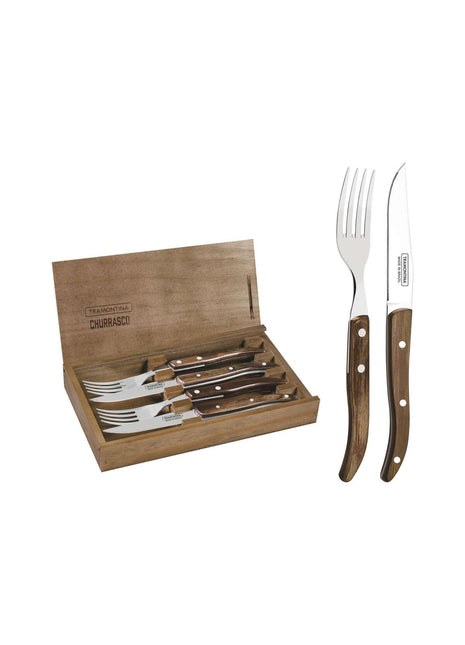 Tramontina Dishwasher-safe Wooden Handle 4 Pcs. Cutlery Set in Wooden Box - Tramontina Store UK