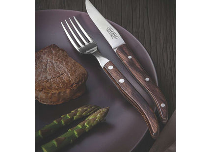 Tramontina Dishwasher-safe Wooden Handle 4 Pcs. Cutlery Set in Wooden Box