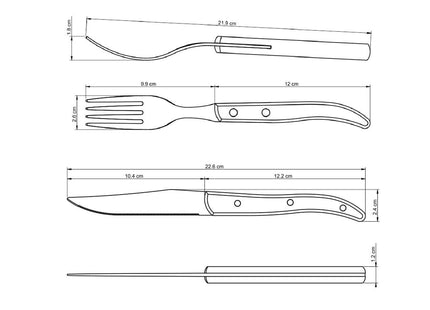 Tramontina Dishwasher-safe Wooden Handle 4 Pcs. Cutlery Set in Wooden Box