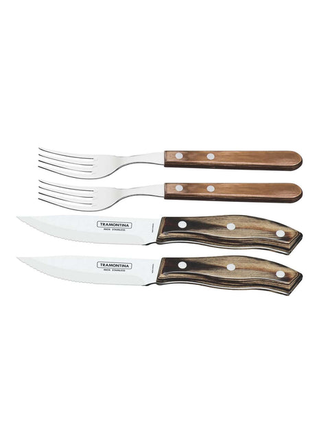 Tramontina Dishwasher-safe Wooden Handle 4 Pcs. Cutlery Set - Tramontina Store UK