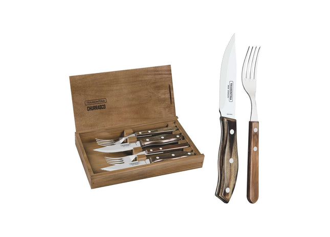 Tramontina Dishwasher-safe Wooden Handle 4 Pcs. Cutlery Set