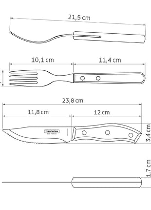 Tramontina Dishwasher-safe Wooden Handle 4 Pcs. Cutlery Set - Tramontina Store UK