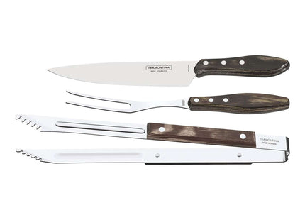 Tramontina Dishwasher-safe Wooden Handle 3 Pcs. Carving Set in Wooden Box
