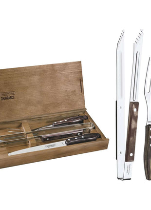 Tramontina Dishwasher-safe Wooden Handle 3 Pcs. Carving Set in Wooden Box - Tramontina Store UK