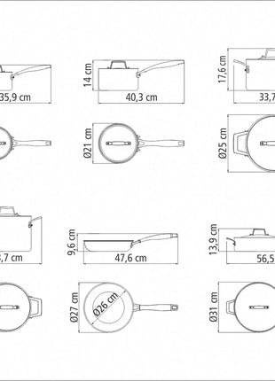 Tramontina 3-Ply Stainless Steel 6 Pcs. Cookware Set - Tramontina Store UK