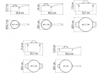 Tramontina 3-Ply Stainless Steel 5 Pcs. Cookware Set