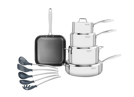 Tramontina 10 Pcs. 3-Ply Cookware and Utensil Set