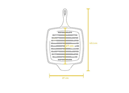 Tramontina Square Griddle Pan 27cm (2.2l) Pre-seasoned Cast Iron