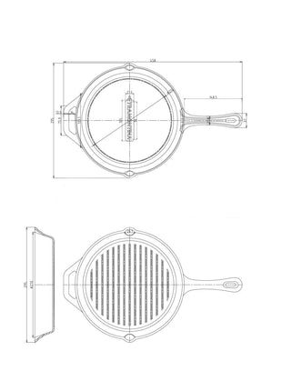 Tramontina Griddle Pan 28cm (2.2l) Pre-seasoned Cast Iron - Tramontina Store UK
