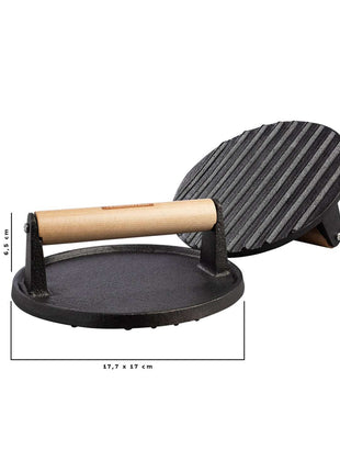Tramontina Round Grill Press 17.3cm Pre-seasoned Cast Iron - Tramontina Store UK