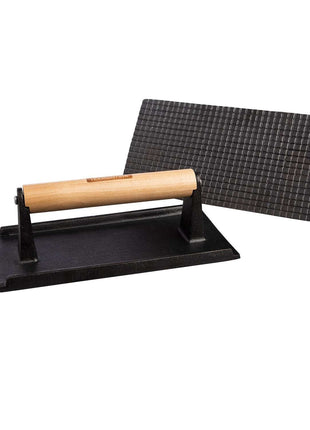 Tramontina Rectangular Grill Press 22.5 x 12.5cm Pre-seasoned Cast Iron - Tramontina Store UK
