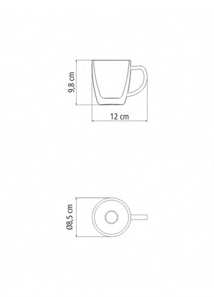 Tramontina 6 Pcs. Double Walled Coffee and Tea Glasses with Handles - Tramontina Store UK