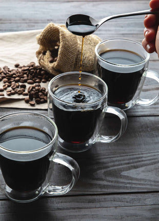 Tramontina 6 Pcs. Double Walled Coffee and Tea Glasses with Handles - Tramontina Store UK