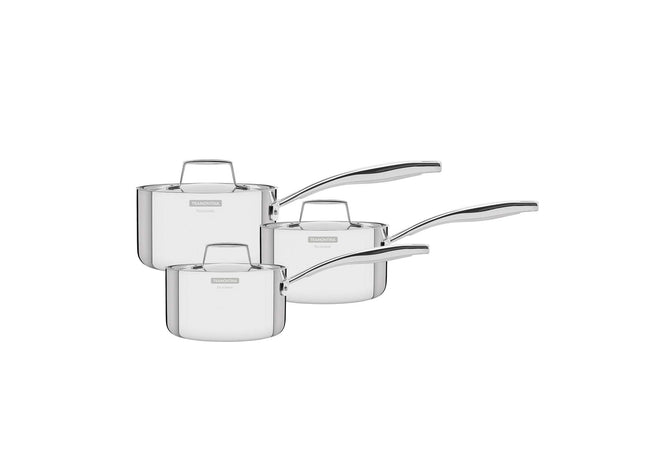 Tramontina 3 Pcs. Tri-Ply Stainless Steel Saucepan Set