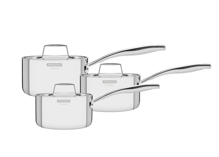 3 Pcs. Tri-Ply Stainless Steel Saucepan Set