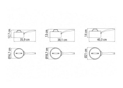 Tramontina 3 Pcs. Tri-Ply Stainless Steel Saucepan Set