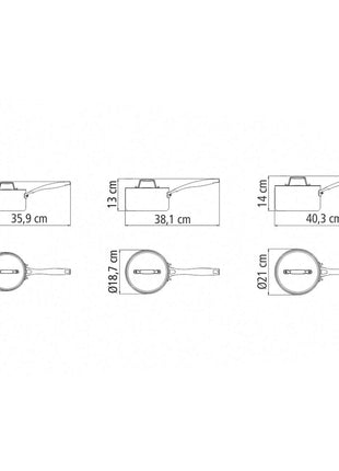 Tramontina 3 Pcs. Tri-Ply Stainless Steel Saucepan Set - Tramontina Store UK