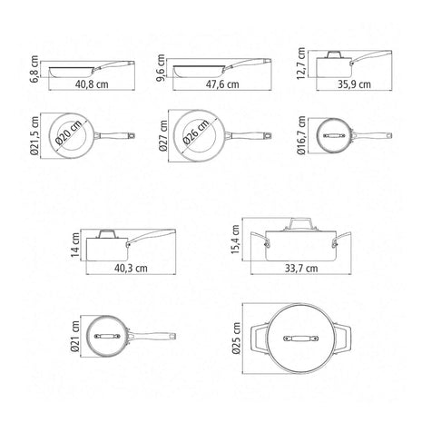Tramontina 5 Pcs. Tri-Ply Stainless Steel Cookware Set - Tramontina Store UK