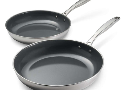 Tramontina 2 Pcs. Tri-Ply Stainless Steel Ceramic Non-Stick Frying Pan Set