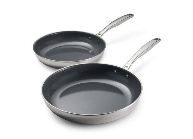 Tramontina 2 Pcs. Tri-Ply Stainless Steel Ceramic Non-Stick Frying Pan Set