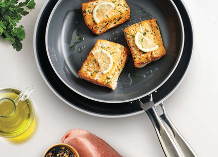 Tramontina 2 Pcs. Tri-Ply Stainless Steel Ceramic Non-Stick Frying Pan Set