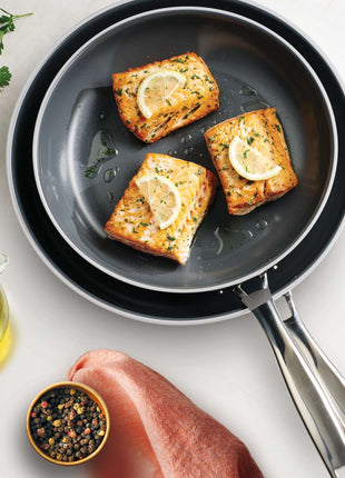 Tramontina 2 Pcs. Tri-Ply Stainless Steel Ceramic Non-Stick Frying Pan Set - Tramontina Store UK