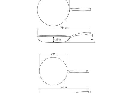 Tramontina 2 Pcs. Tri-Ply Stainless Steel Ceramic Non-Stick Frying Pan Set