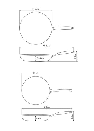 Tramontina 2 Pcs. Tri-Ply Stainless Steel Ceramic Non-Stick Frying Pan Set - Tramontina Store UK