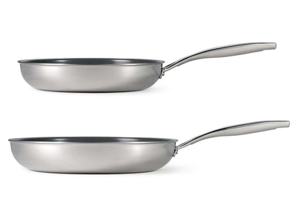 Tramontina 2 Pcs. Tri-Ply Stainless Steel Ceramic Non-Stick Frying Pan Set