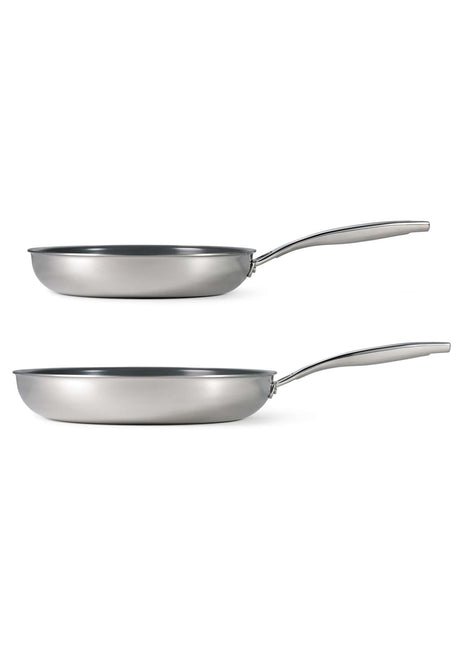 Tramontina 2 Pcs. Tri-Ply Stainless Steel Ceramic Non-Stick Frying Pan Set - Tramontina Store UK
